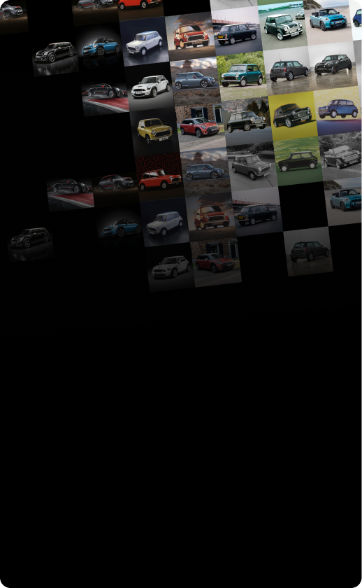 A grid featuring dozens of special edition MINIs throughout the years.