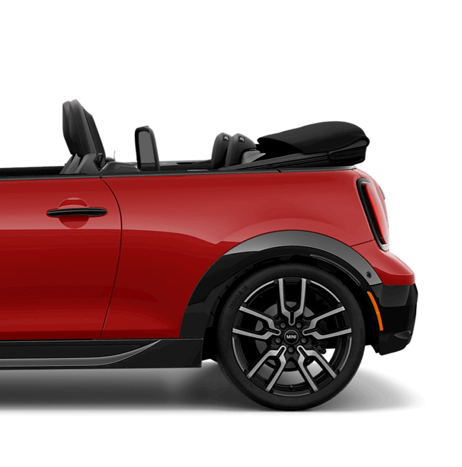 Side view of the rear half of the MINI Cooper Convertible.