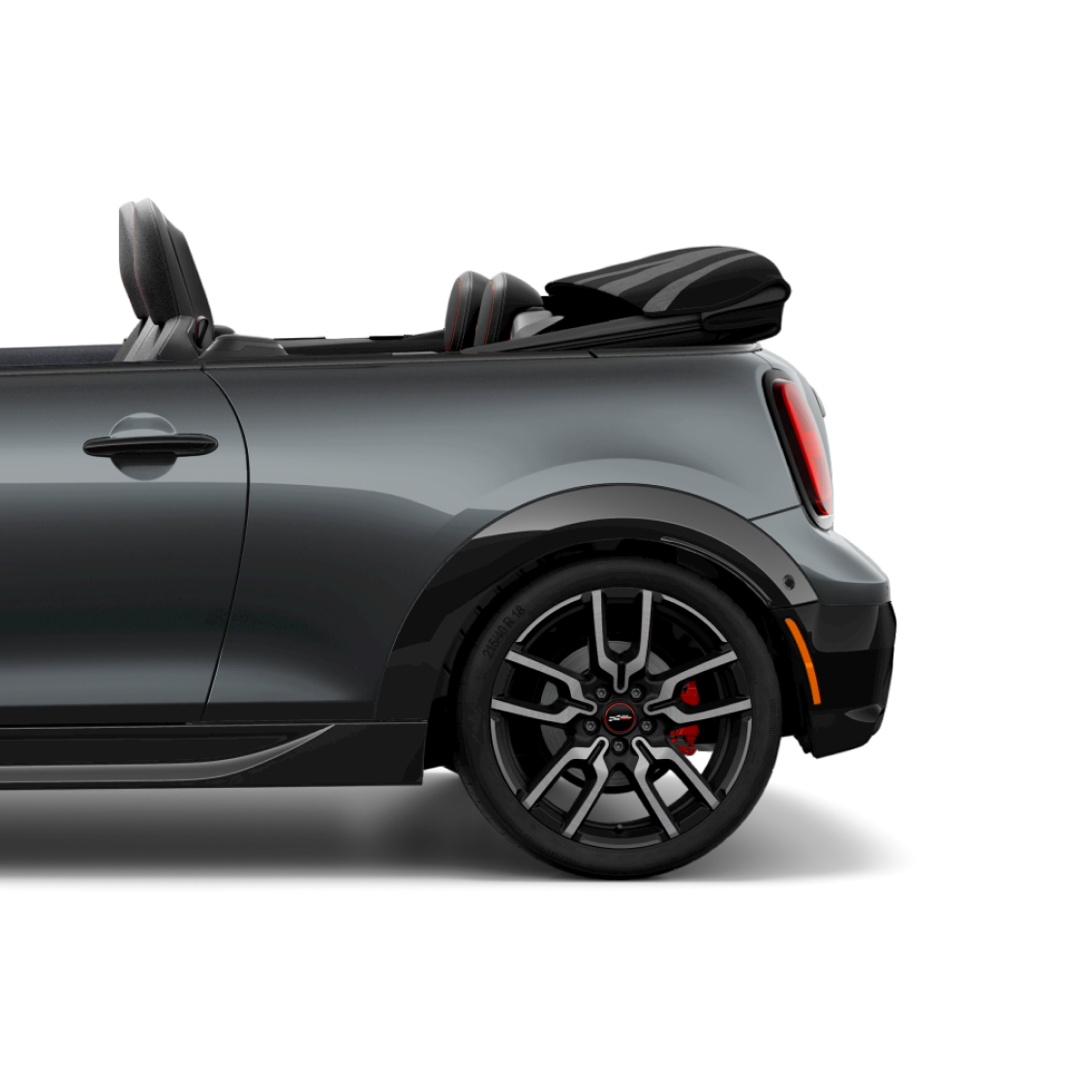 Side view of the rear end of the MINI Cooper Convertible.