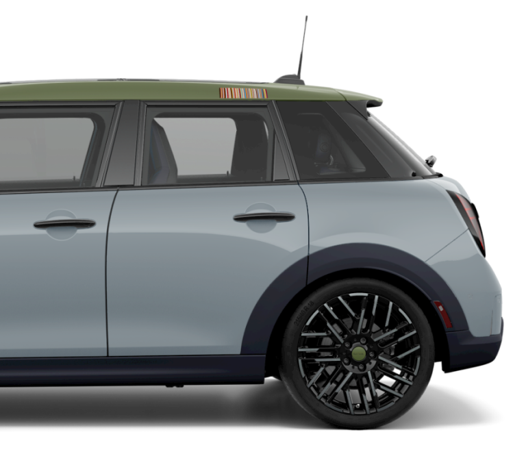Side view of the rear end of the MINI Paul Smith Edition.